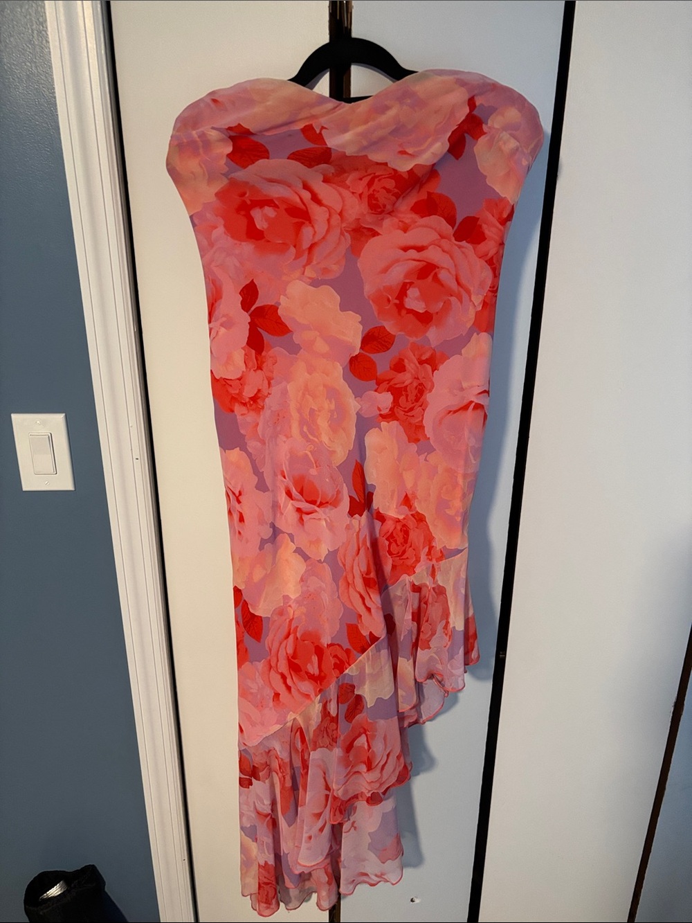 Floral Pink Red Asymmetrical Women’s
